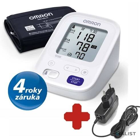 Tonometr dig.OMRON M3 AC se síť.zdrojem 4roky zár.