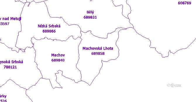 Katastrální mapa Machovská Lhota - přehledová mapa katastrálního území