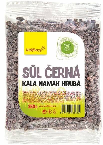 Wolfberry himalájská sůl černá hrubá Kala Namak 250 g od 11 Kč - Heureka.cz