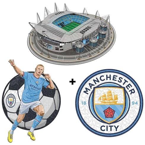 3 PACK Manchester City FC® Logo + Haaland + Etihad Stadium