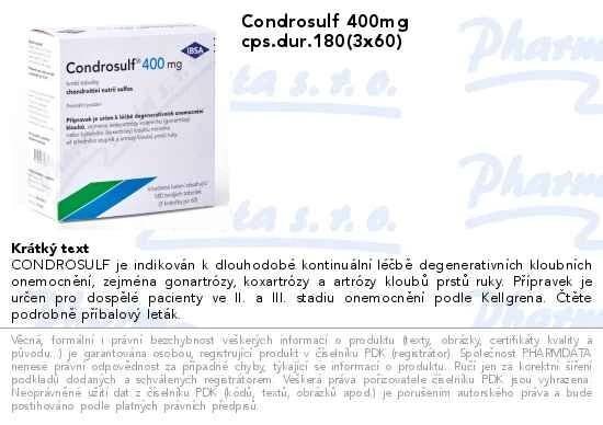 Condrosulf 400 180 tablet | SOS lékárna online, internetová lékárna, léky