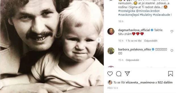 Lenka Krobotová popřála otci k narozeninám.
