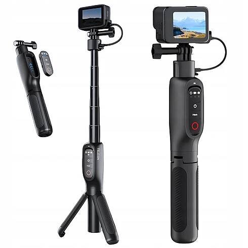Selfie tyč TELESIN Příslušenství pro sportovní kamery GoPro Selfie Stick černá
