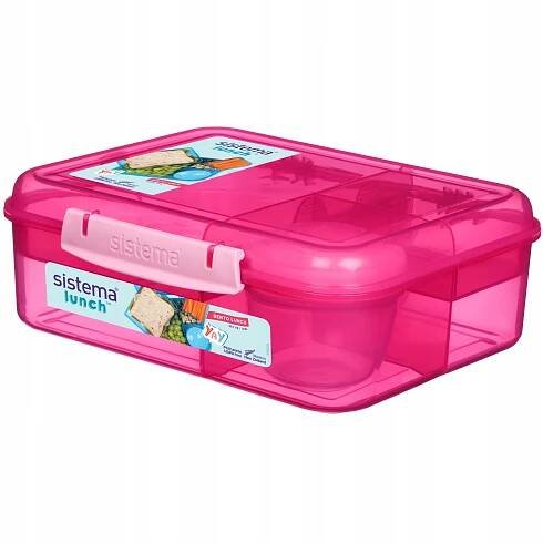 Tříkomorový svačinový box LunchTM s nádobou na jogurt a 2 tácky, 1,65 l