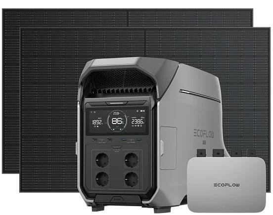EcoFlow DELTA Pro 3 Solar Home Battery System DELTA Pro 3 + PowerStream Microinverter 800W (with battery cable) + 400W Rigid Solar Panel (2 pieces)