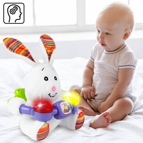 Interaktivní plyšový zajíček 20 cm světlo a zvuk