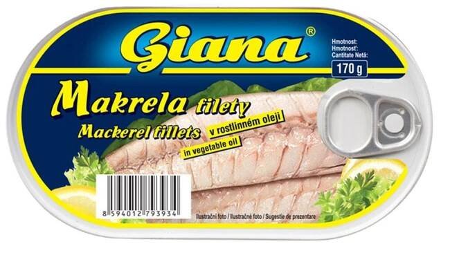Makrela filety v rostlinném oleji 12x170g Giana