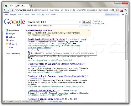Google - návrat zpět na vyhledávání po navštívení odkazu