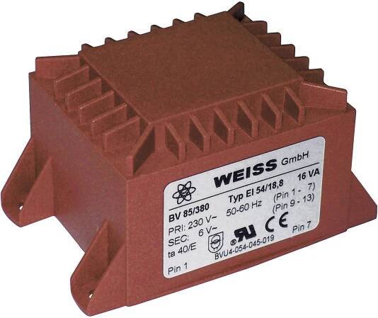 Weiss Elektrotechnik 85/384 transformátor do DPS 1 x 230 V 1 x 18 V/AC 16 VA 889 mA