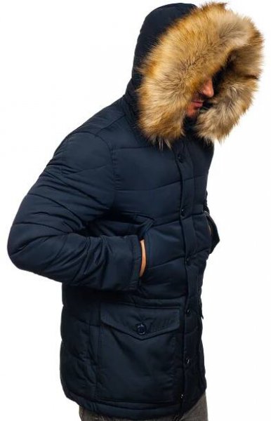 Tmavě modrá pánská zimní bunda parka alaska Bolf JK361 - Bolf.cz