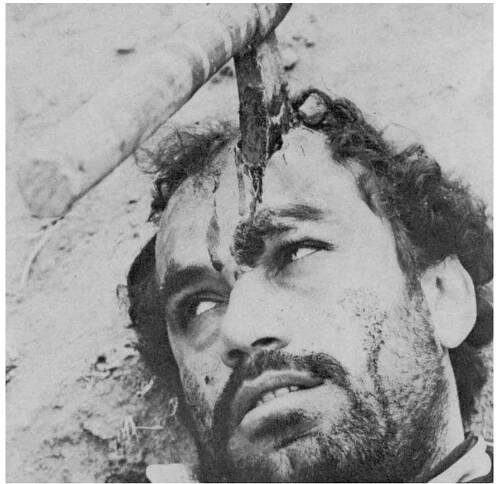 ‘A dollar a head’: Aldo Sambrell as scalphunter Duncan gruesomely meets his end in Navajo Joe (1966).  Esperanza, rather than see Estella narmed.  Pierre Cressoy’s portrayal of Doctor Chester Lynne is an opportunity to replay his roles from One Silver Dollar (1965) and Adios Gringo (1965). Lynne is a pillar of the community, who turns out to be a cheap crook. Corbucci carefully conceals the doctor’s identity for the first part of the film, and when we first meet him, on the station platform at Esperanza, he is staring at a ‘Wanted’ poster for Duncan, his partner in crime. No one in town knows of the doctor’s criminal past, his time spent in jail, his charade of a marriage to banker Blackwood’s daughter and his plan to return to Europe after the robbery. 