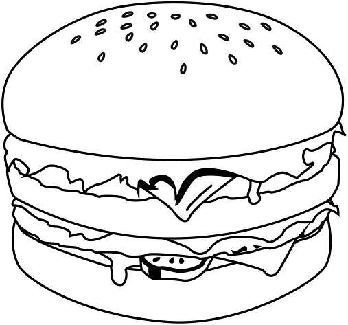 39+ Simple Hamburger Coloring Page