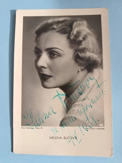 Podpis, autogram, foto HELENA BUŠOVÁ, herečka