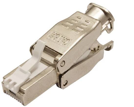 Konektor RJ45 kat. 6a, stíněný, na lanko / drát, montáž bez nástrojů