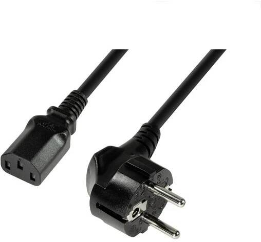 LogiLink napájecí kabel [1x úhlová zástrčka s ochranným kontaktem - 1x zástrčka C13 ] 3.00 m černá