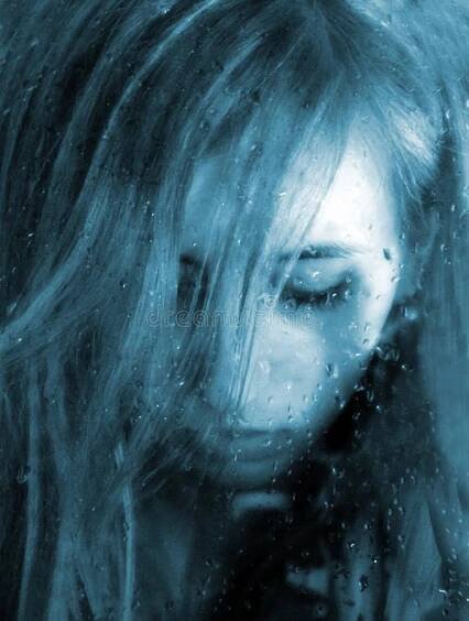 Sorrow rain stock photo