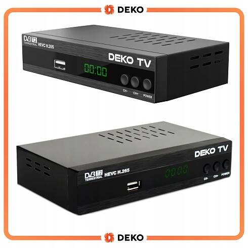 TUNER DEKODÉR DVBT2 DekoTV PRO pozemní televize DVB-T2 HEVC H.265 DEKO Výška výrobku 6 cm