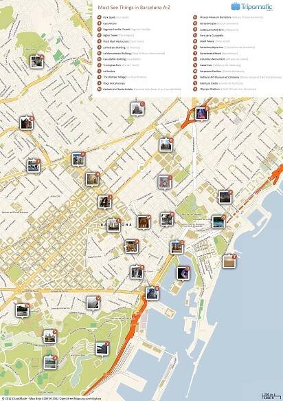 mapa barcelona muzea