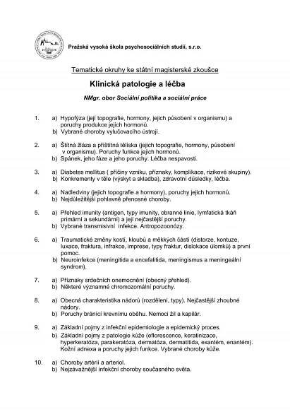 Klinická patologie a léčba