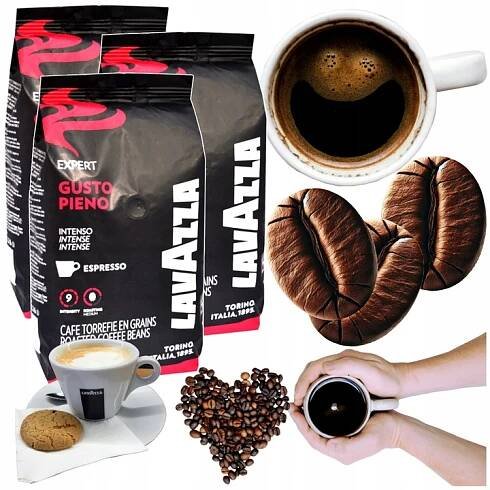 Káva zrnková 1kg x3 op. Lavazza Expert Gusto Pieno míchaná do kávovaru
