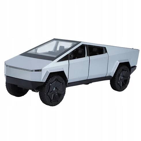 KOVOVÝ MODEL TESLA CYBERTRUCK 1:24 ZVUK LED SVĚTLA OTEVÍRACÍ DVEŘE