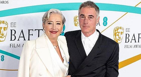 Emma Thompsonová a Greg Wise (Londýn, 19. února 2023)