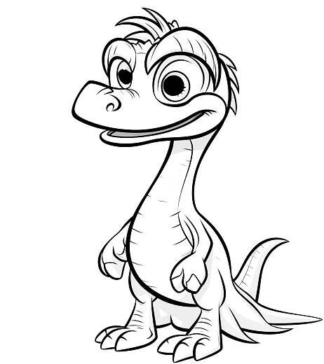 Kreslený velociraptor (bezplatná omalovanka)