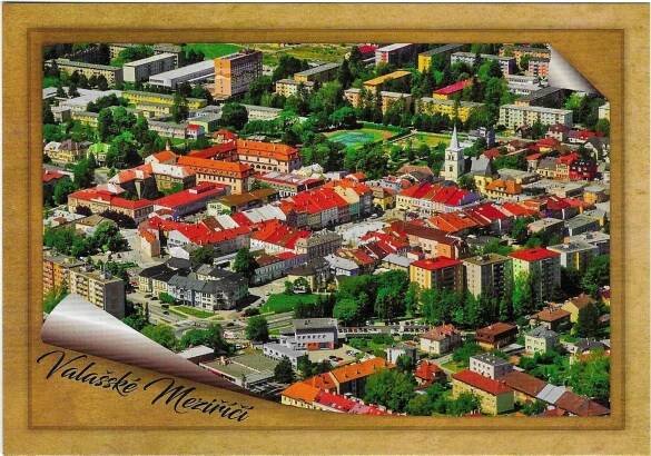 město Valašské Meziříčí - letecký pohled  - Pohlednice místopis