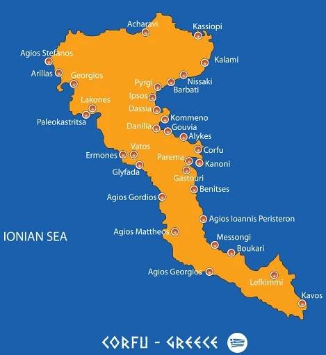 Korfu mapa – Nejlepší mapy ostrova Korfu ke stažení