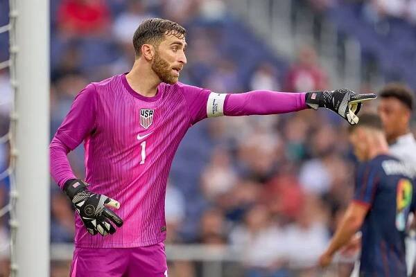 Matt Turner playing for the USMNT