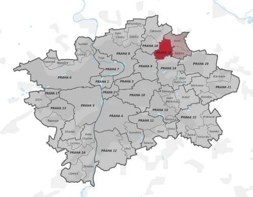 Praha-Vinoř na mapě