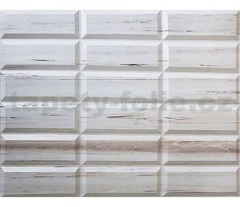 Obkladové panely 3D PVC rozměr 440 x 580 mm obklad krémový dekor Travertin