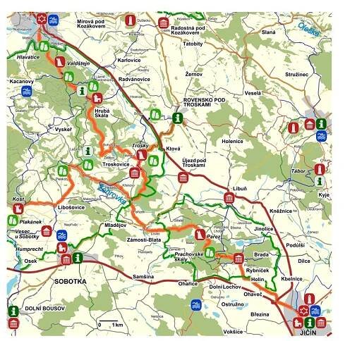 Z Turnova na Trosky po Zlaté stezce Českého ráje - Turistické trasy, naučné stezky - Český ráj - Turnov