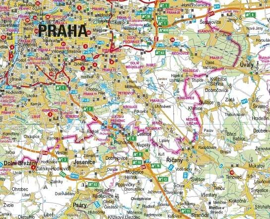 Nástěnná mapa Středočeský kraj | nastennemapy.cz