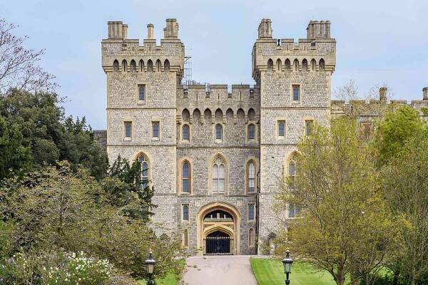 Windsor, UK - 25 April 2024: George IV gateway to Windsor Castle