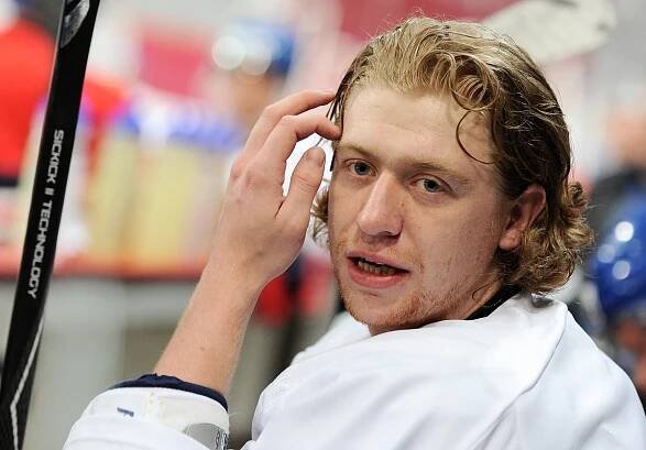 2010. Jakub Voráček na tréninku národního týmu během Švédských hokejových her, které byly generálkou na mistrovstvím světa v Německu. 