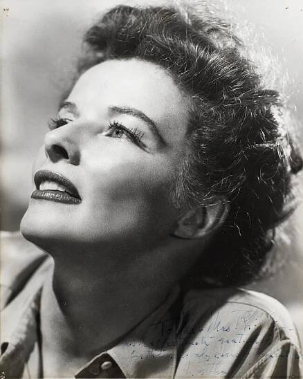 Katherine Hepburn: A signed black and white publicity still,