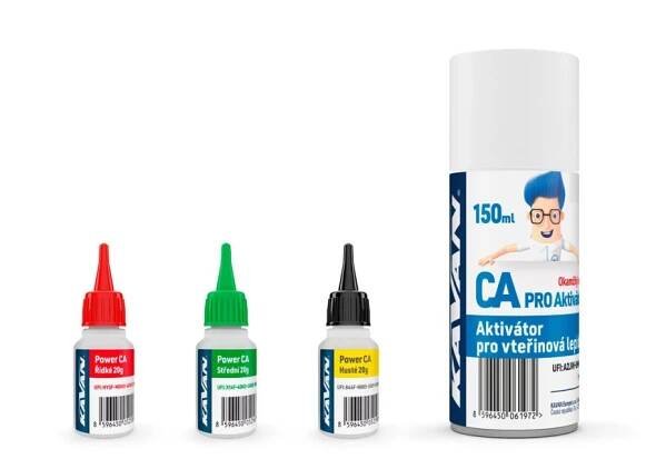 KAVAN POWER CA PACK vteř. lepidla 3x20g (Ř,S,H) + aktivátor PRO 150ml (CZ)