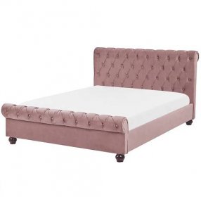 Manželská vodní postel 160 cm Alexandrine (růžová) (s roštem a matrací)