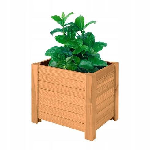 Květináč Velký Dřevěný Zahradní Na Terasa Balkon Vysoký 400x350x350 Dub Barva hnědá