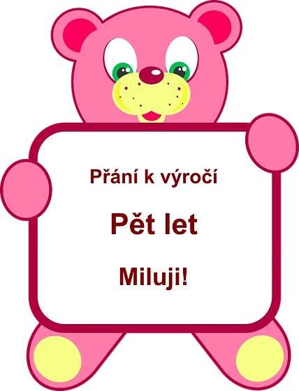 Přání Pět let k výročí seznámení, přáníčko k prvnímu setkání, gratulace, blahopřání