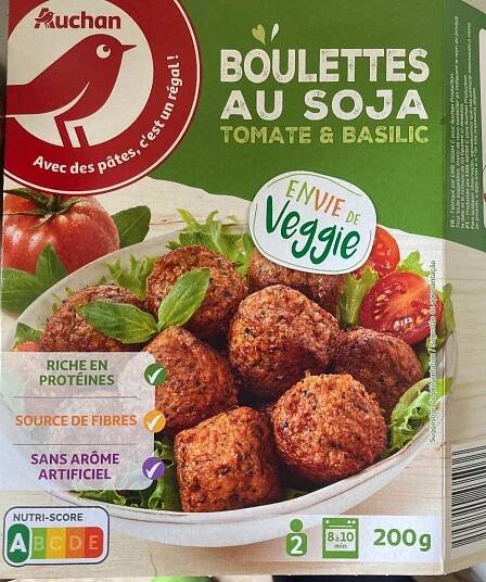 Boulettes au soja tomate et basilic Auchan