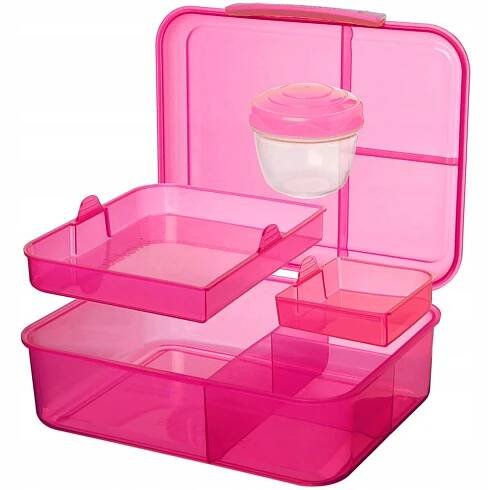 Svačinový Box Sistema Bento Cube Lunch 1650 ml Růžová Barva růžová