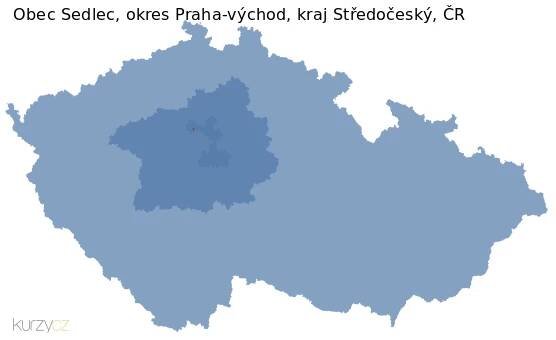 Mapa obce Benešov, okresu Benešov a kraje v ČR