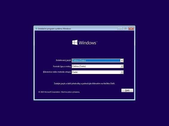 První okno instalace Windows 11