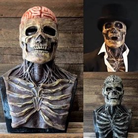2022 Halloween Horror Mask Headgear Movable Mouth Skull Headgear Fright Skull Mask