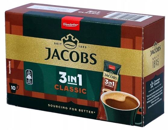 Jacobs Káva 3v1 Classic instantní 120 g 10 kusů rozpustná expresní káva