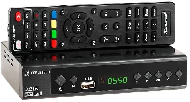 Set-top box CABLETECH URZ0336C, DVB-T2/C, H.265 HEVC, scart