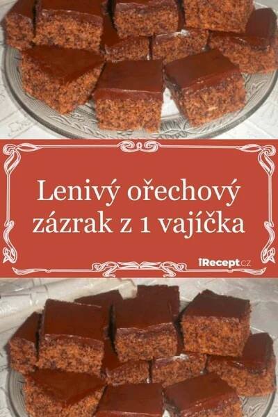 Lenivý ořechový zázrak z 1 vajíčka hotový za chvilku se snadnou přípravou recept - iRecept | Recipe | Baking recipes, Czech recipes, Summer desserts