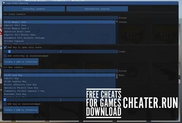 Opening all cases in the game CS GO for free - Cheat & Hack